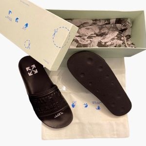 Black Off White Slides